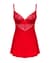 Пеньюар Obsessive Ingridia chemise & thong XS/S, червоний, сорочка, стрінги