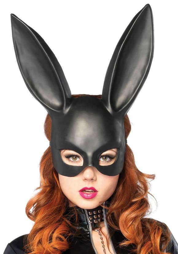 (SALE) Маска кролика Leg Avenue Masquerade Rabbit Mask Black, длинные ушки, на резинке