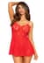 Сорочка бебі-дол Leg Avenue Rose Lace Flair Chemise Red, One Size