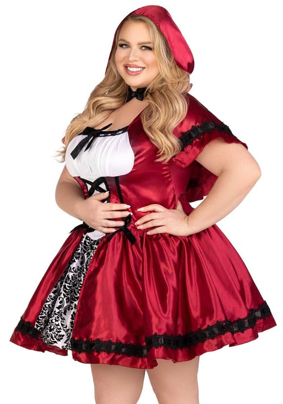 Эротический костюм Красной шапочки Leg Avenue Gothic Red Riding Hood 3X–4X, платье, накидка