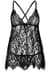 Сорочка беби-долл Leg Avenue Floral lace babydoll & string Black M, стринги