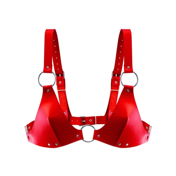 Ліф з натуральної шкіри Feral Feelings - Bikini Top Red