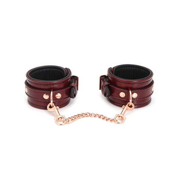 Кожаные поножи Liebe Seele Wine Red Ankle Cuffs, съемная цепочка-крепление