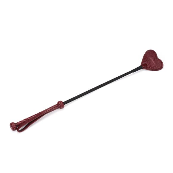 Шлепалка-сердечко Liebe Seele Wine Red Riding Crop with Heart-Shape Tip, натуральная кожа