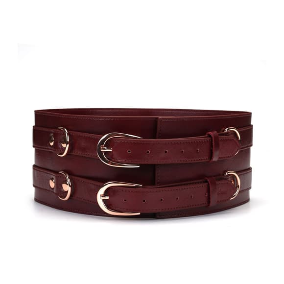 Кожаный пояс для бондажа Liebe Seele Wine Red Waist Cuff, L Size
