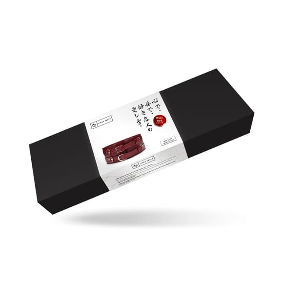 Кожаный пояс для бондажа Liebe Seele Wine Red Waist Cuff, L Size