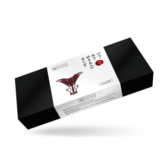 Кожаные трусики для вибратора Liebe Seele Wine Red Forced Orgasm Strop, полностью регулируемые