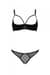 Еротичний комплект Passion MARINA SET WITH OPEN BRA, XXL/XXXL, black, відкриті чашки
