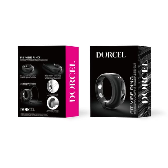 Эрекционное виброкольцо Dorcel Fit Vibe Ring, регулируемый диаметр 4–5,7 см, 10 режимов