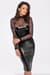 Платье Noir Handmade F310 Sublime wetlook and flocked mesh midi dress - 3XL