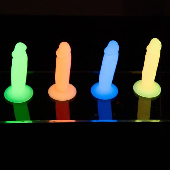 Набор фаллоимитаторов ADDICTION Silly Willy Glow in the Dark, 4 цвета, 12 шт, светятся в темноте