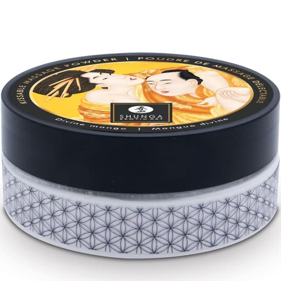 Вкусная пудра для оральных ласк Shunga Body Powder Luscious Mango, 75 г, аромат манго