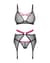 Комплект Obsessive Novenes 3-pcs set, XS/S, прозрачный лиф на косточках, стринги, пояс