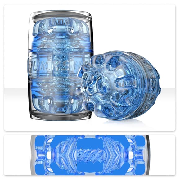 Мастурбатор Fleshlight Quickshot Turbo Blue Ice, компактный, сквозной, подойдет для пар и минета