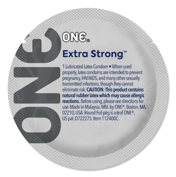 Презерватив ONE Extra Strong, 1 шт, расширенная форма, со смазкой, подходит для анального секса