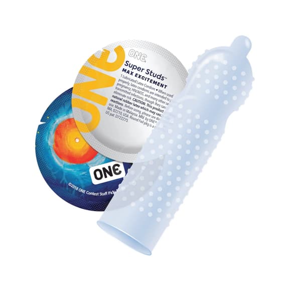 Презерватив ONE Super Studs, 1 шт, с точечным рельефом, со смазкой