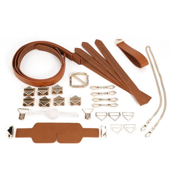 БДСМ-набор LOCKINK Bondage & Restraint Set, коричневый, натуральная кожа, фиксаторы, маска, кляп