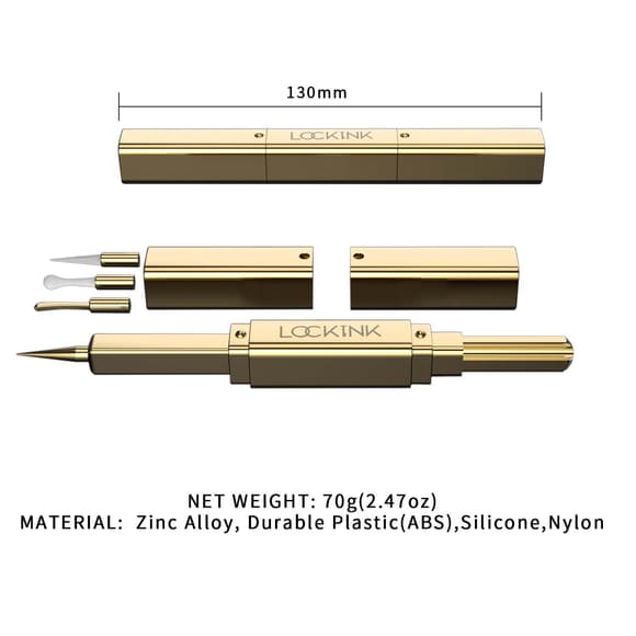 Тиклер зі змінними насадками LOCKINK 5-head Flirting Tickler, золотистий корпус, 5 наконечників