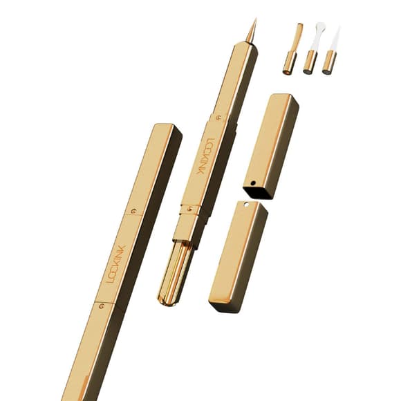 Тиклер зі змінними насадками LOCKINK 5-head Flirting Tickler, золотистий корпус, 5 наконечників