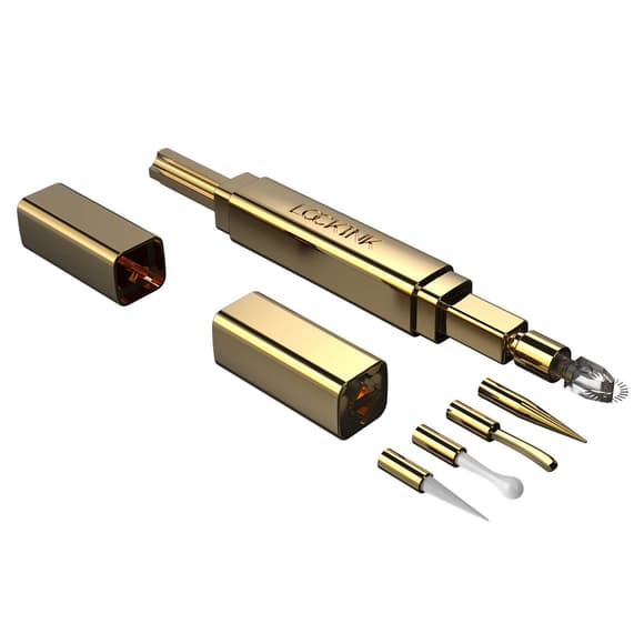 Тиклер зі змінними насадками LOCKINK 5-head Flirting Tickler, золотистий корпус, 5 наконечників