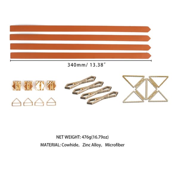 Набір фіксаторів для рук та ніг LOCKINK Hogtie Set, коричневий, ремені з натуральної шкіри