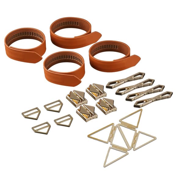 Набір фіксаторів для рук та ніг LOCKINK Hogtie Set, коричневий, ремені з натуральної шкіри