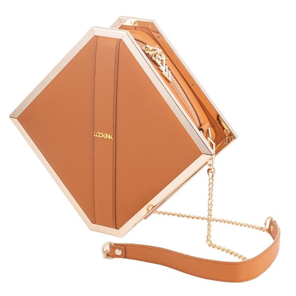 Сумка для секс-іграшок LOCKINK Mysterious Square Kink Bag, коричнева, набір для бондажу в комплекті