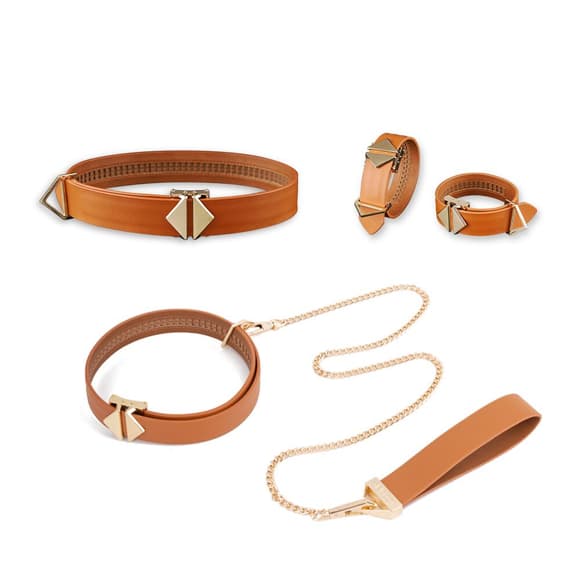 Сумка для секс-іграшок LOCKINK Mysterious Square Kink Bag, коричнева, набір для бондажу в комплекті