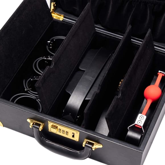 БДСМ-набір LOCKINK Moonlight Treasure Chest, чорний, натуральна шкіра