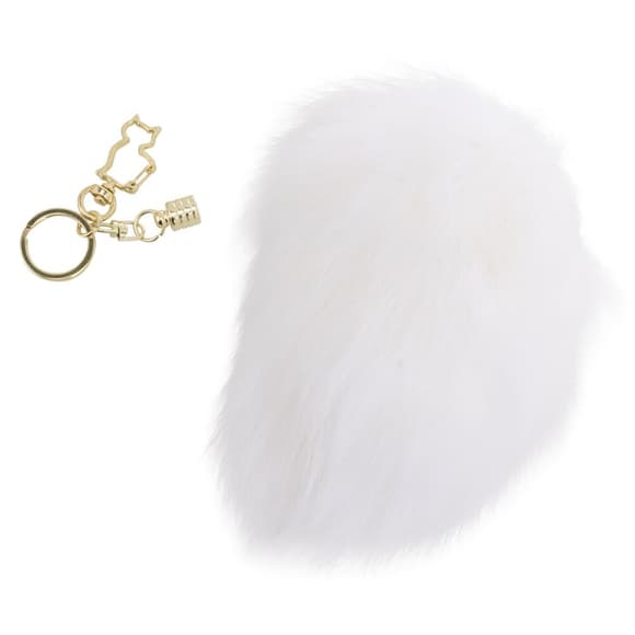 Металева анальна пробка — кролячий хвіст LOCKINK SEVANDA White Bunny-Tail Anal Pear-shape Plug