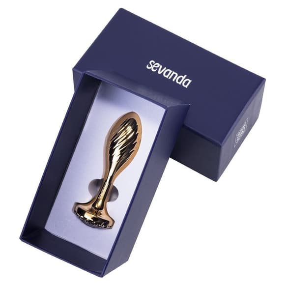 Металева анальна пробка LOCKINK SEVANDA Pearl Pear-shape Anal Plug, зі штучною перлиною