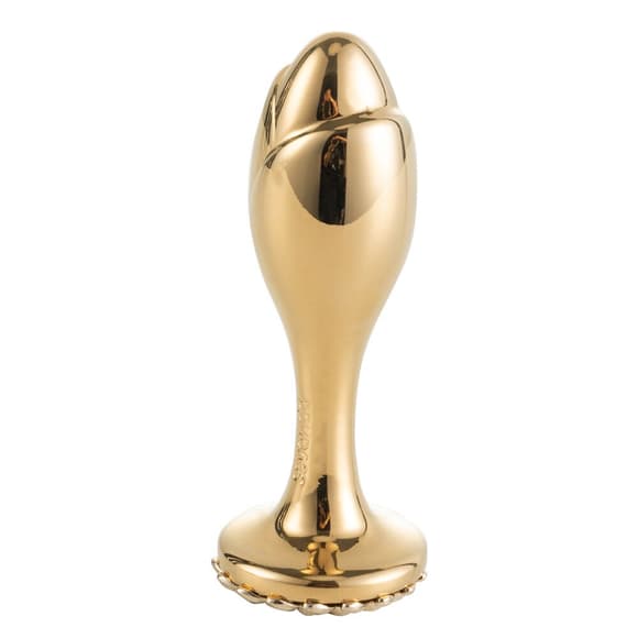 Металева анальна пробка LOCKINK SEVANDA Pearl Rose-shape Anal Plug, зі штучною перлиною