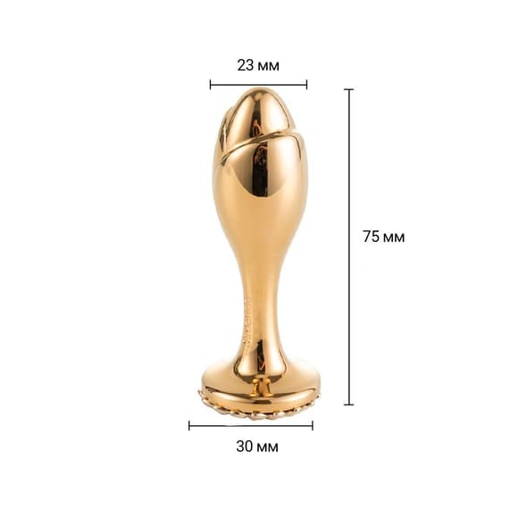 Металева анальна пробка LOCKINK SEVANDA Pearl Rose-shape Anal Plug, зі штучною перлиною