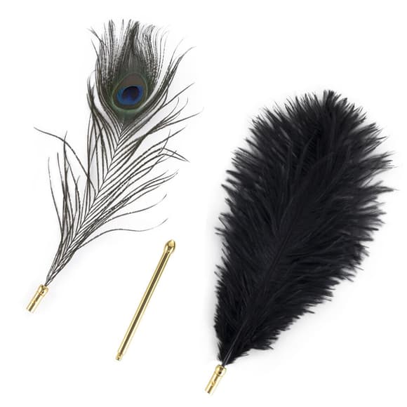 Щекоталка LOCKINK SEVANDA Natural Peacock Flirting Feather Tickler, перья павлина и страуса