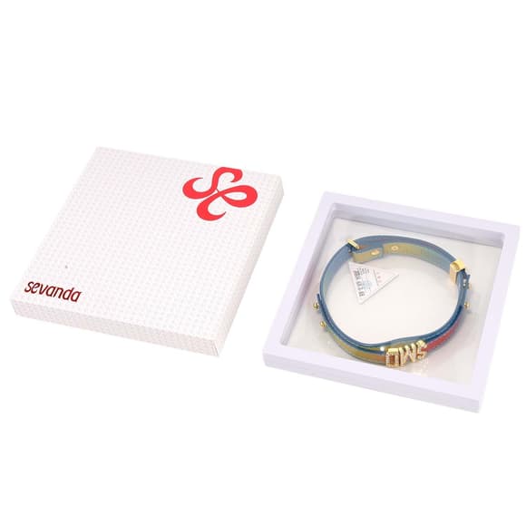 Нашийник LOCKINK Multi-color DIY Alphabet Collar, мультиколір, штучна шкіра, букви зі стразами