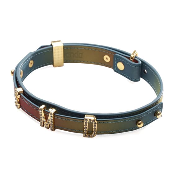 Нашийник LOCKINK Multi-color DIY Alphabet Collar, мультиколір, штучна шкіра, букви зі стразами