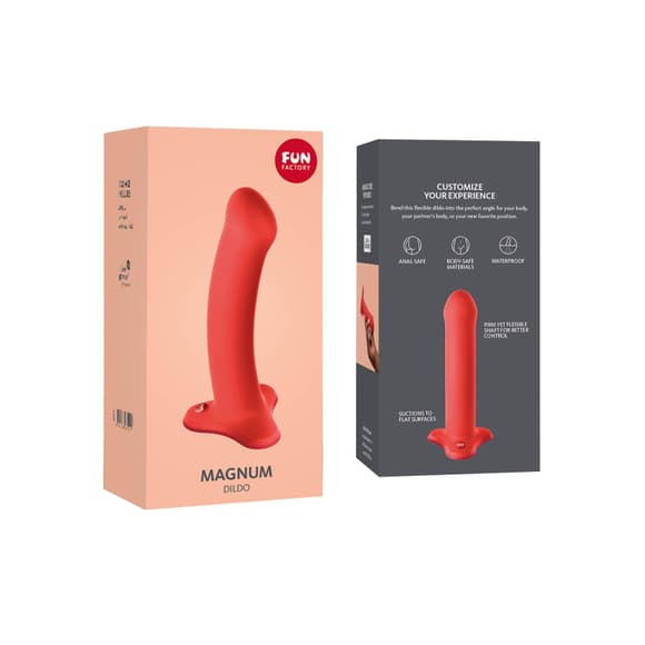 Фалоімітатор Fun Factory MAGNUM, помаранчевий, дуже гнучкий, довжина 18,3 см, діаметр 3,7 см