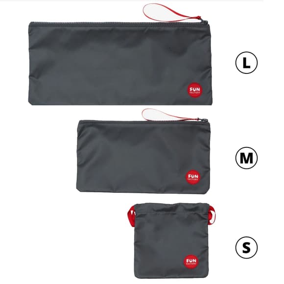 Сумка для секс-іграшок Fun Factory TOYBAG, S, сіра, кисет, 14x14 см 