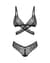Комплект Obsessive Blomentis 2-pcs set, M/L, кружевной, лиф с завязками на спине, трусики-слипы