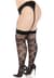 Панчохи Leg Avenue Wild rose net thigh highs, 1X/2X, чорні, широка резинка, малюнок-троянди