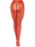 Стрип-колготки Leg Avenue Crotchless Net Tights with Heart Backseam, One Size, червоні, з доступом