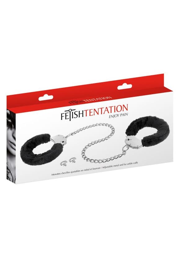 Поножи Fetish Tentation Adjustable metal and fur ankle cuffs