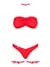 Комплект Obsessive Kissmas Set, S/M, красный, мягкий лиф, трусики со сборкой, чокер и гартеры