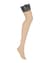 Панчохи Obsessive Nutris stockings, M/L, тілесні, з чорним мереживом, під пояс