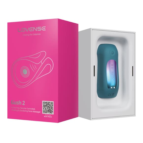 Смарт-вібромастурбатор для головки члена Lovense Gush 2, осцилювальний майданчик, ремені для фіксації