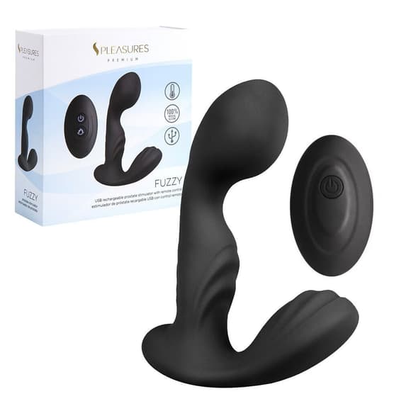 Вибромассажер простаты S Pleasures Premium FUZZY, черный, с рельефом, 10 режимов вибрации