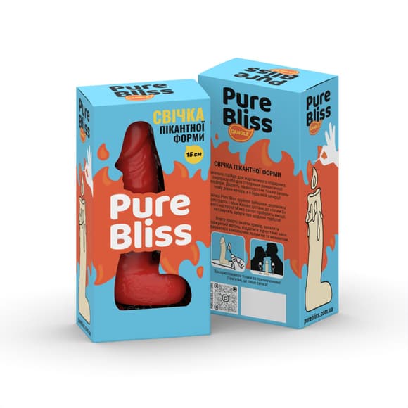 Свеча в виде члена Pure Bliss MINI Red 15 см