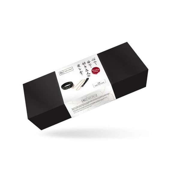 Ошейник с поводком Liebe Seele Boudoir Amor Collar with Leash Black, три кольца