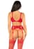 Комплект Leg Avenue Bra Top, String and Garter Belt Stockings One Size, Red