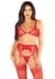 Комплект Leg Avenue Bra Top, String and Garter Belt Stockings One Size, Red